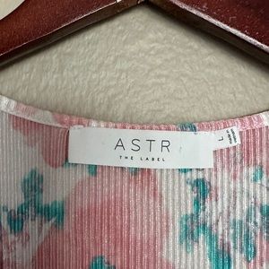 Astr Crop top. Green, pink, white pattern.